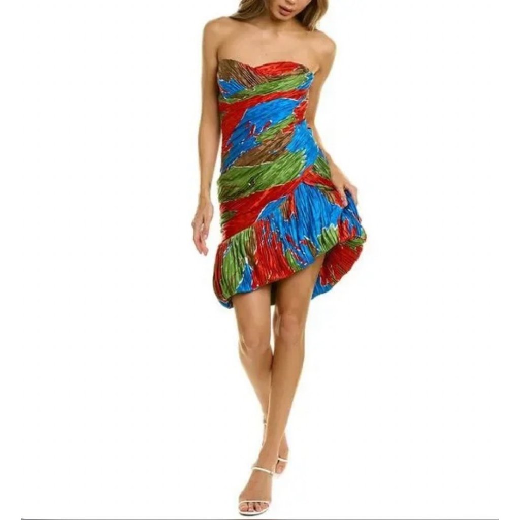 Nwt Tory Burch Silk Mini Party Dress In Painted Geo